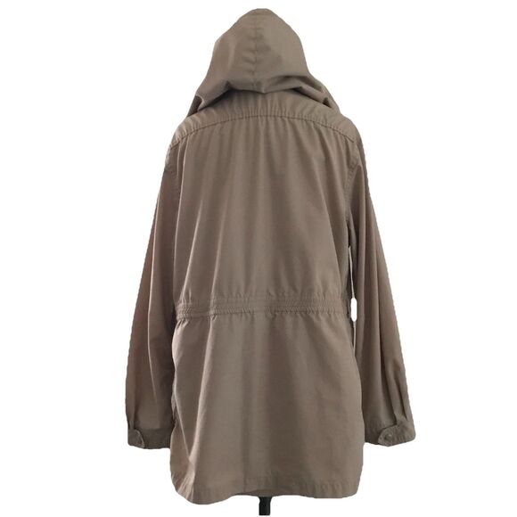 London Fog Vintage Neutral Tan Short Hooded Lightweight Utility Jacket M - Picture 5 of 8